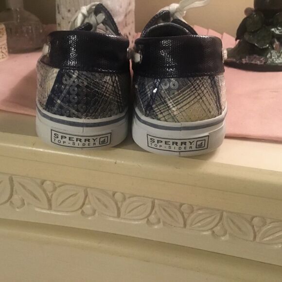 Sperry Women’s Size 7.5M Green, Blue & White Plaid Top Siders Loafer - Picture 12 of 12